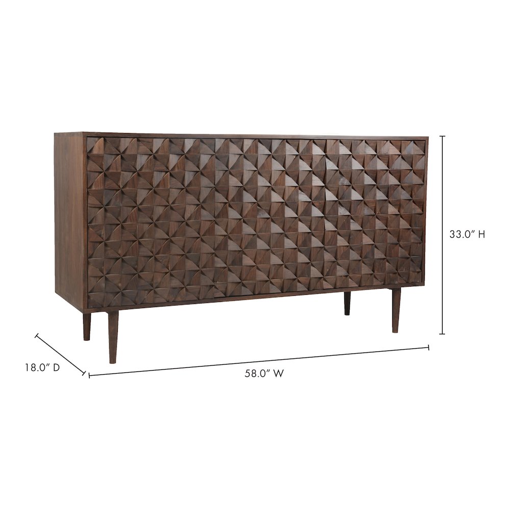 Pablo 3 Door Sideboard Dark Brown. Picture 10