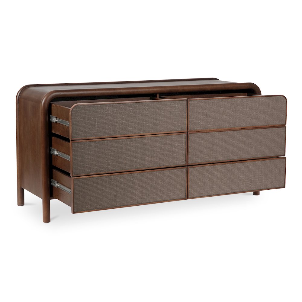 Rye 6 Drawer Dresser Warm Brown. Picture 4