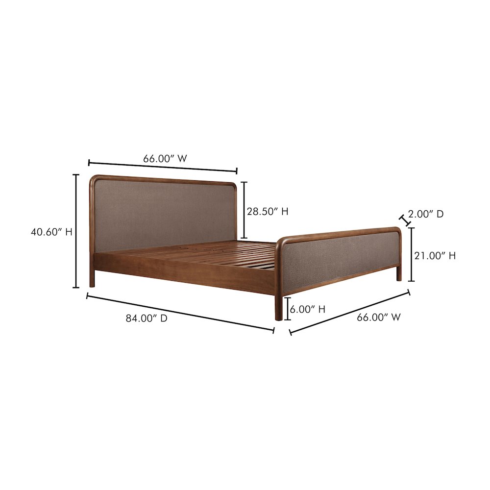 Rye Queen Bed Warm Brown. Picture 11