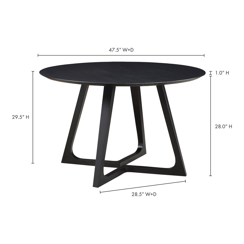 Godenza Round Dining Table Black. Picture 9