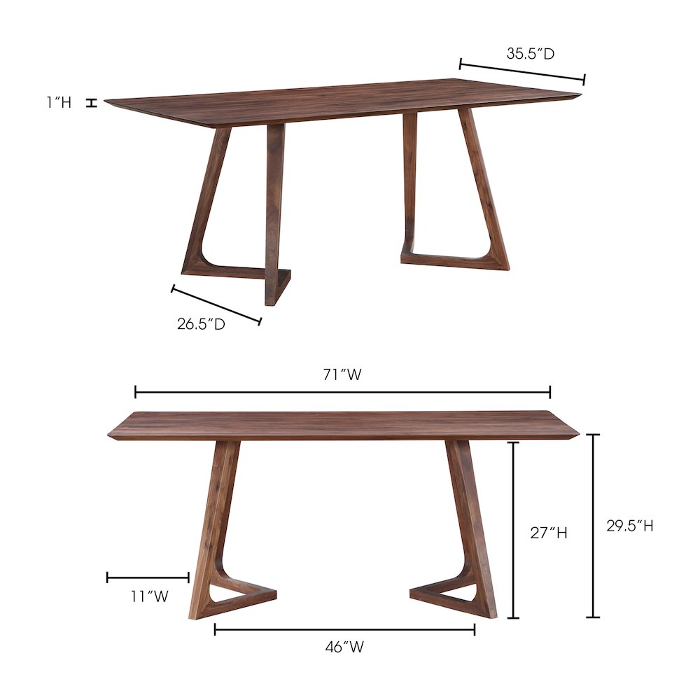 Godenza Rectangular Dining Table Brown. Picture 12