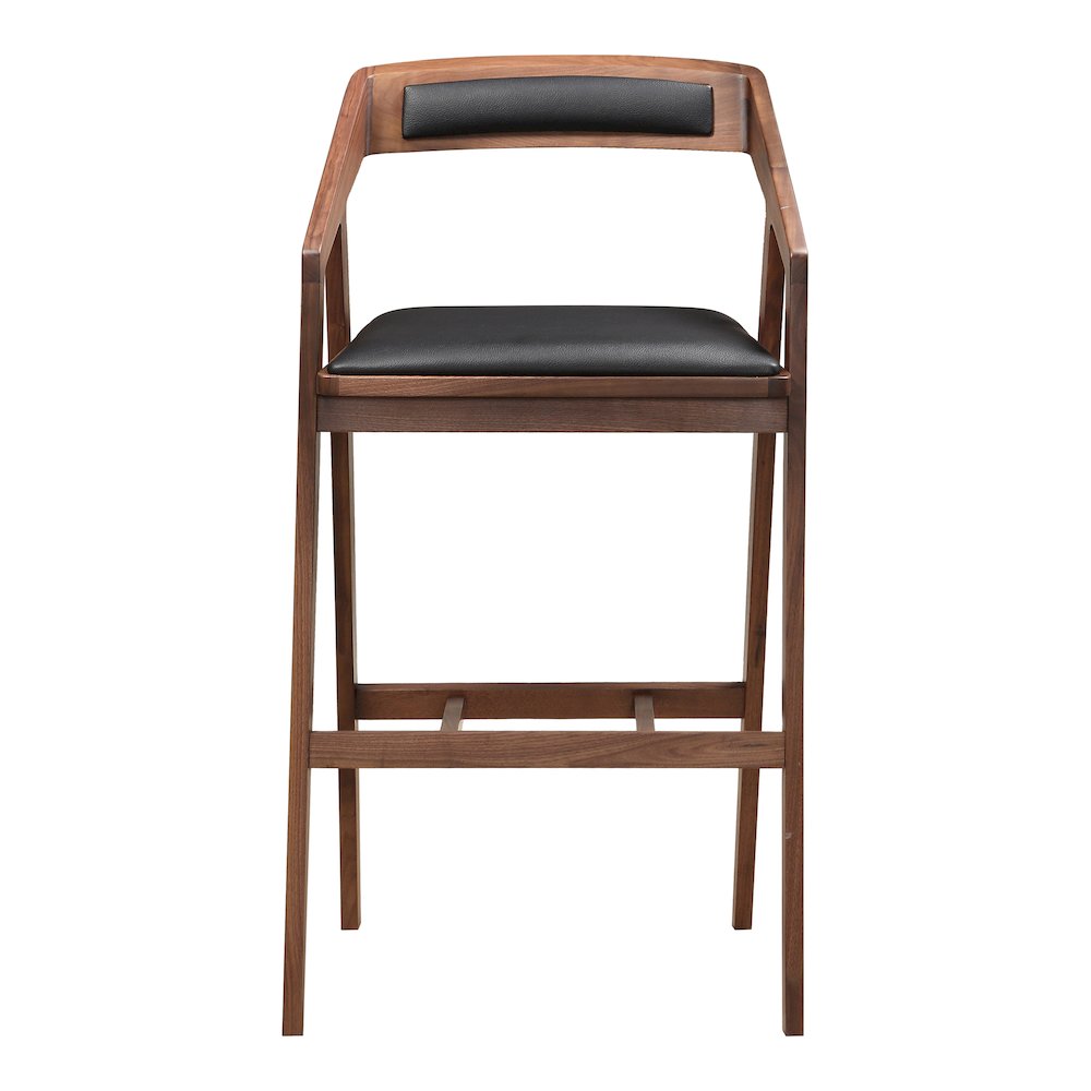 Padma Bar Stool Black Vegan Leather. Picture 1