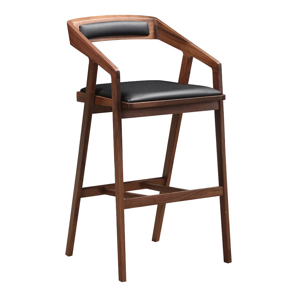 Padma Bar Stool Black Vegan Leather. Picture 2