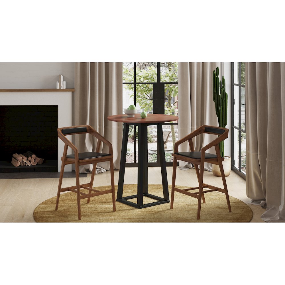 Padma Bar Stool Black Vegan Leather. Picture 7