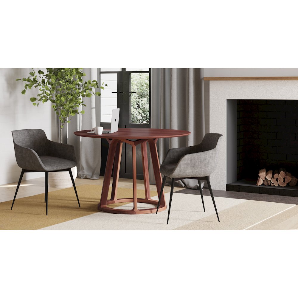 Aldo Round Dining Table Walnut. Picture 4