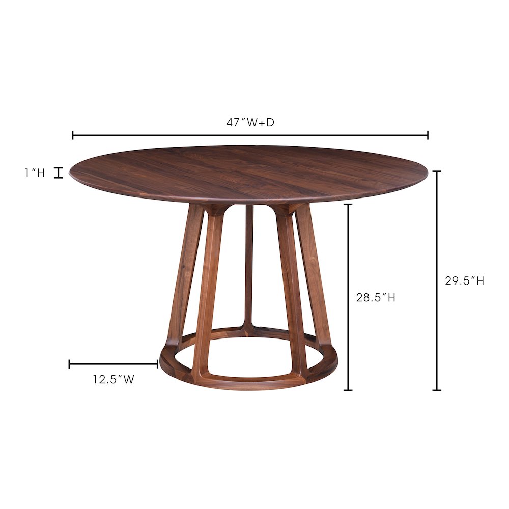 Aldo Round Dining Table Walnut. Picture 5