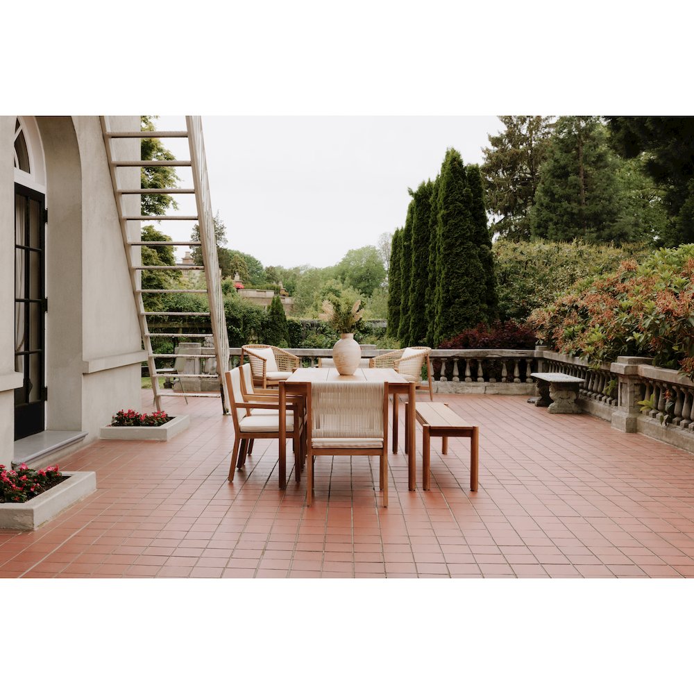Tempo Outdoor Dining Bench Natural. Picture 9