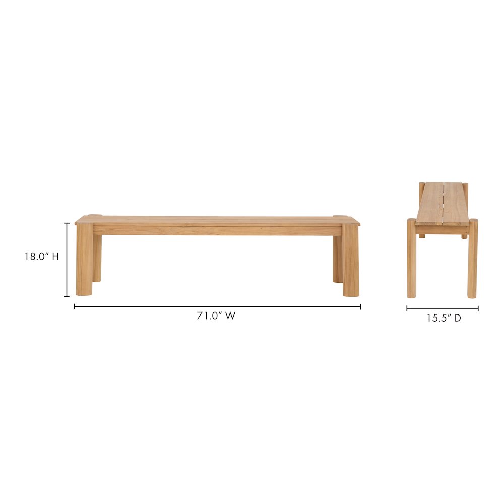 Tempo Outdoor Dining Bench Natural. Picture 10