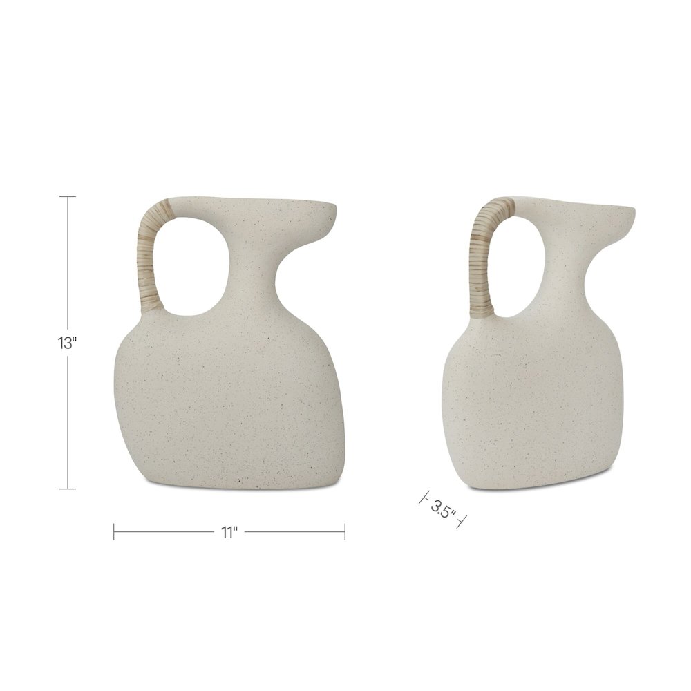 Vila 13In Sculptural Vessel Cream White. Picture 2