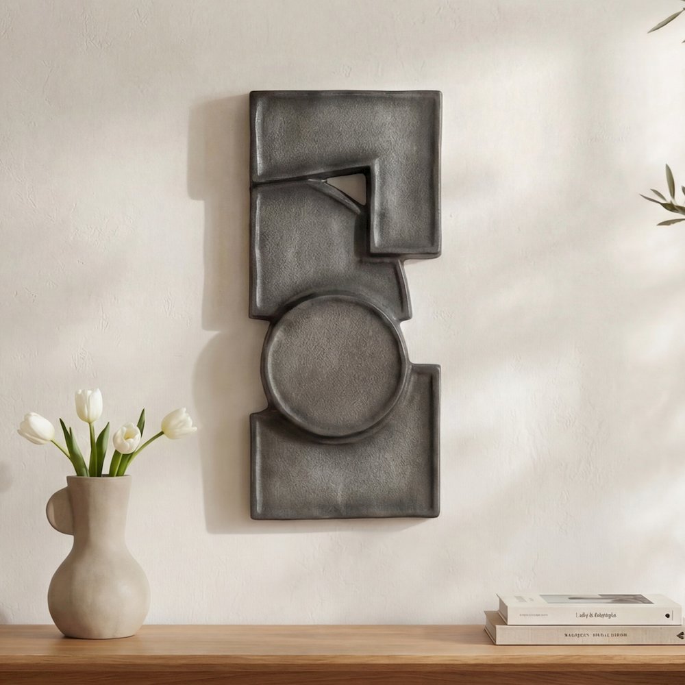Teo Wall Sculpture Charcoal. Picture 1