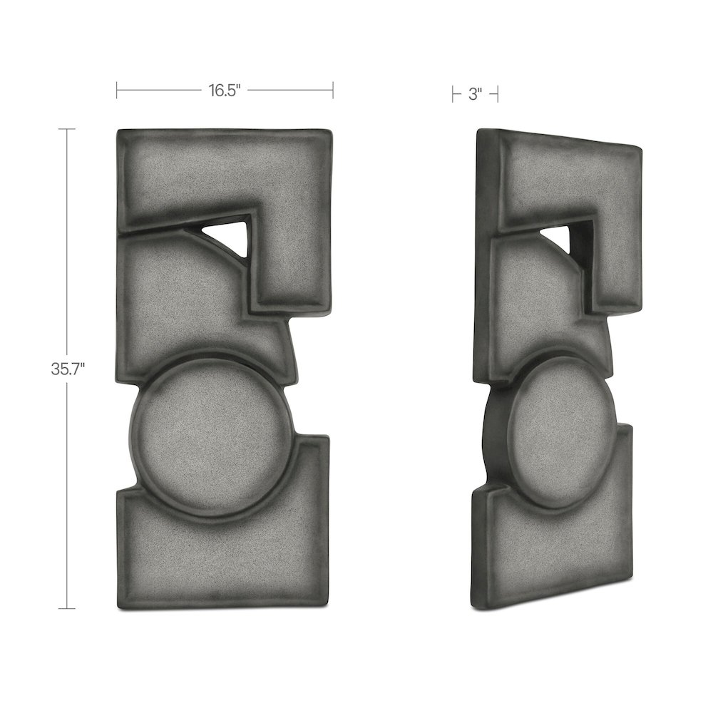 Teo Wall Sculpture Charcoal. Picture 2