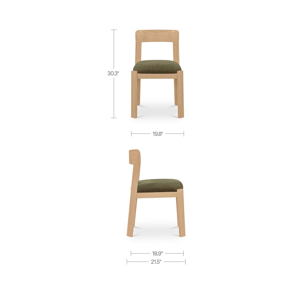 Oli Dining Chair Dark Green-Set of Two. Picture 3