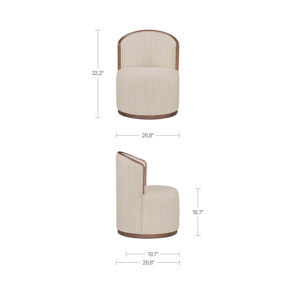 Rossi Swivel Dining Chair Stripe. Picture 3