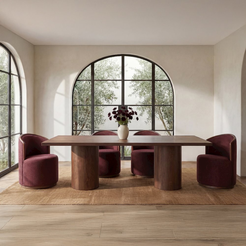 Rossi Swivel Dining Chair Berry. Picture 5