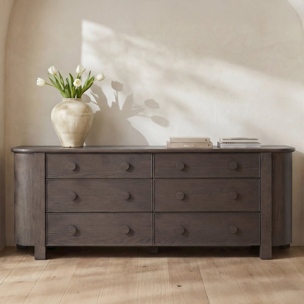 Loren 6 Drawer Dresser Dark Brown. Picture 2