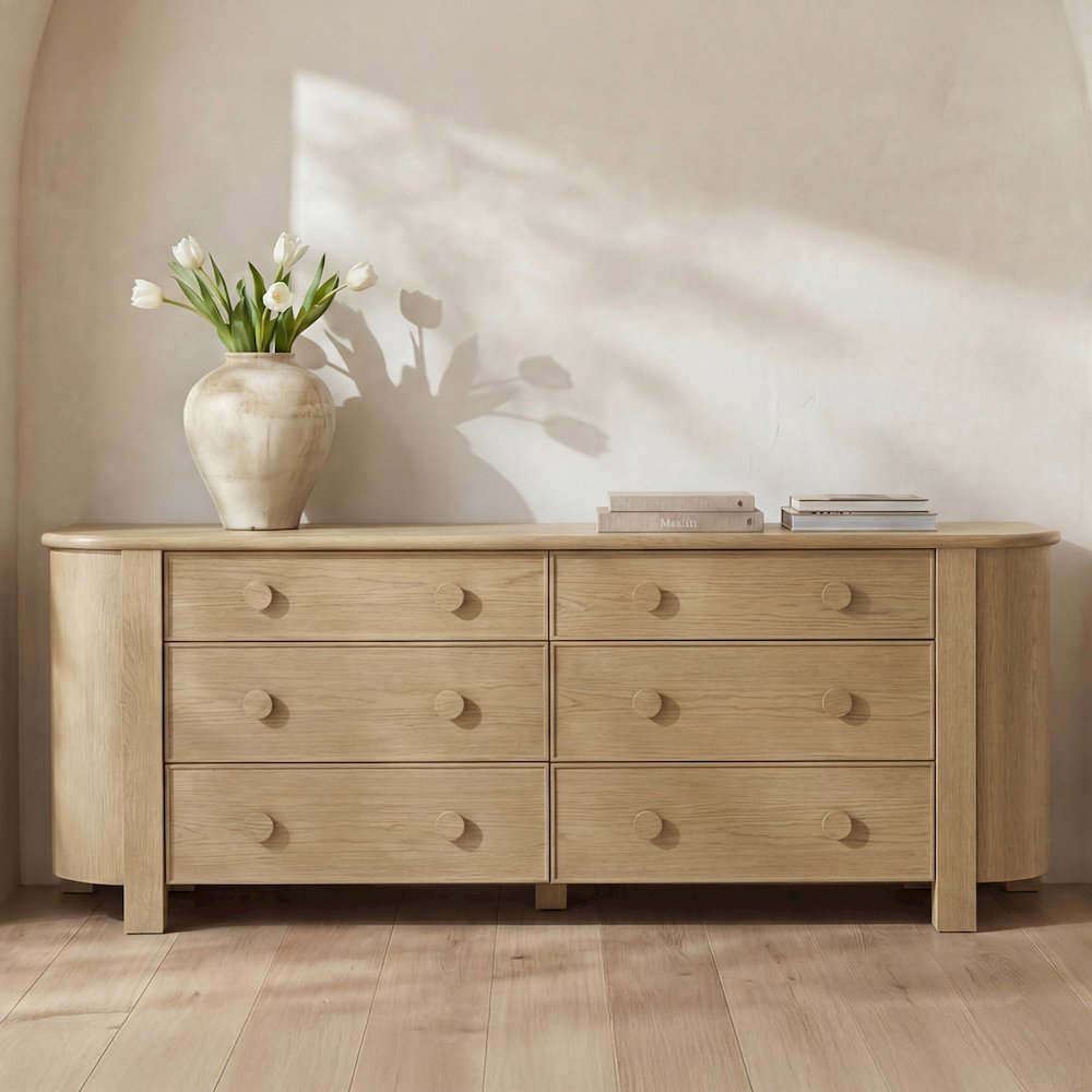 Loren 6 Drawer Dresser Natural. Picture 2