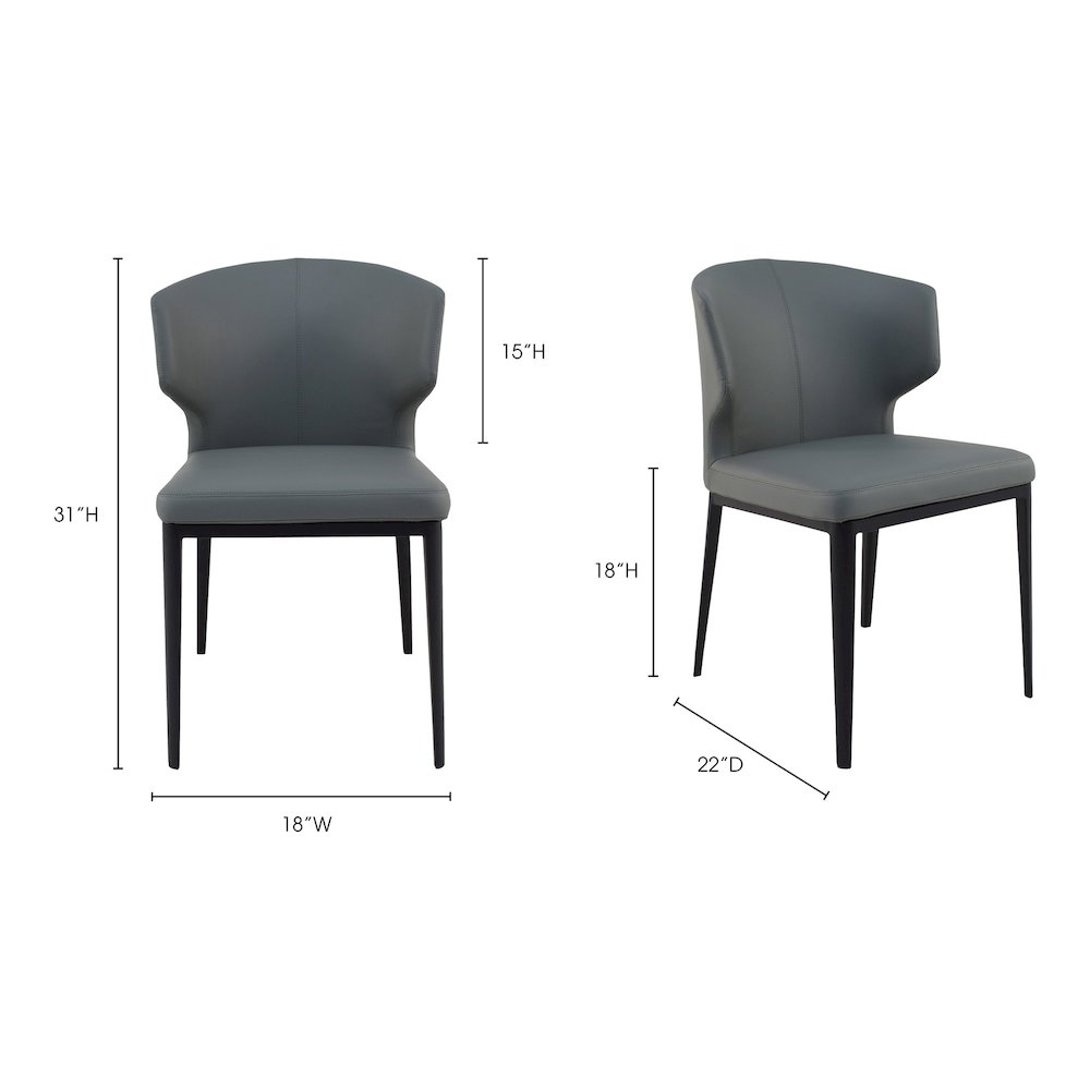Delaney Dining Chair Grey - Set Of Two. Picture 7