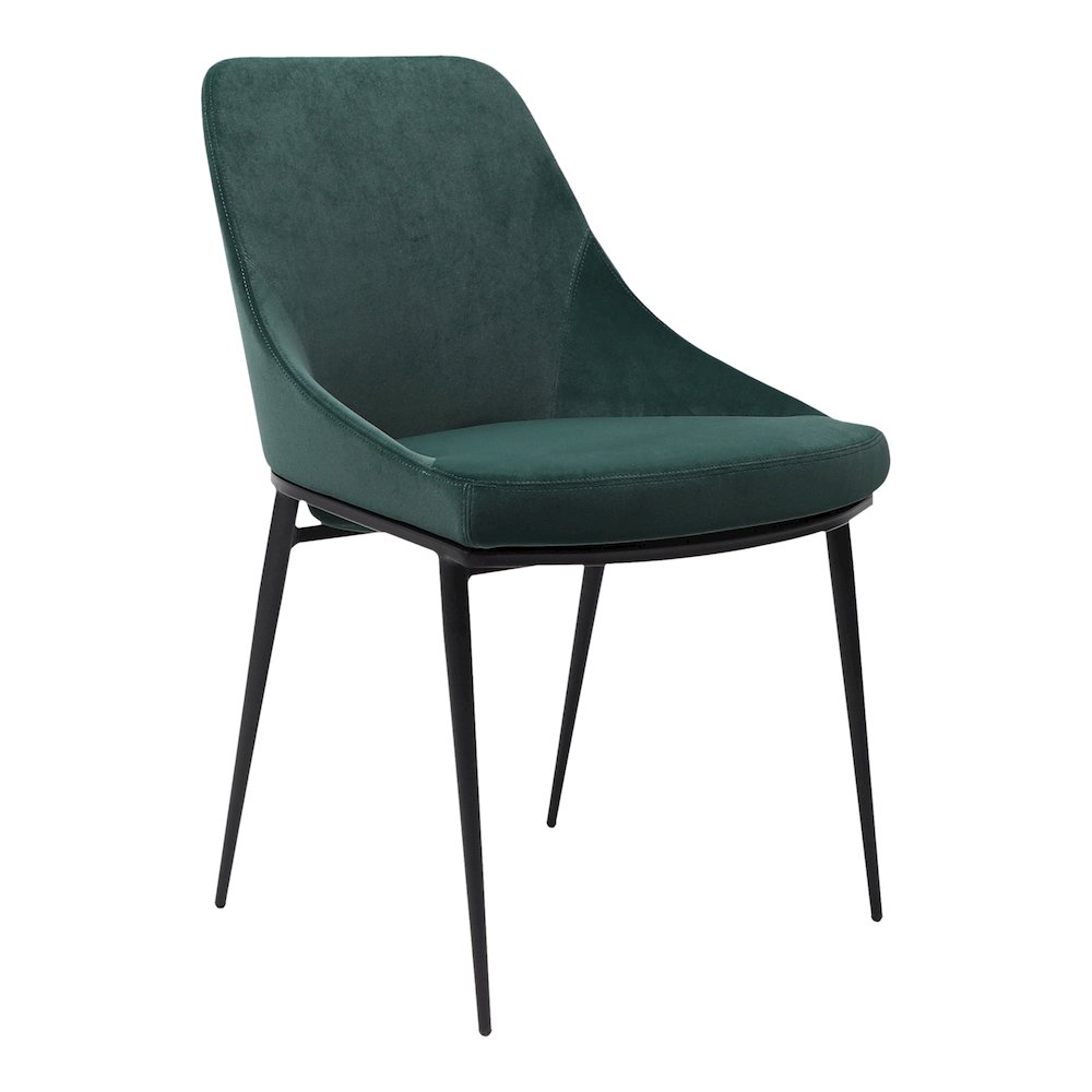 Sedona Dining Chair Green Velvet - Set Of Two. Picture 5