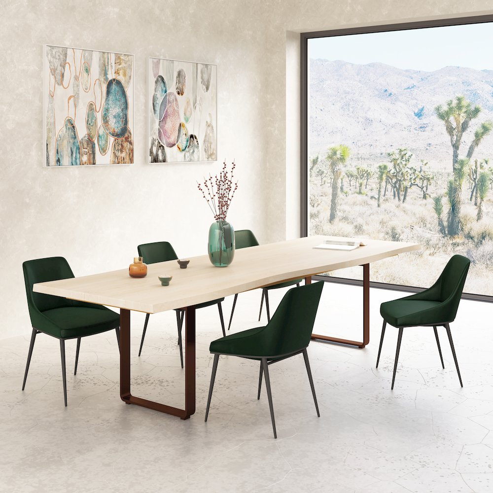 Sedona Dining Chair Green Velvet - Set Of Two. Picture 17