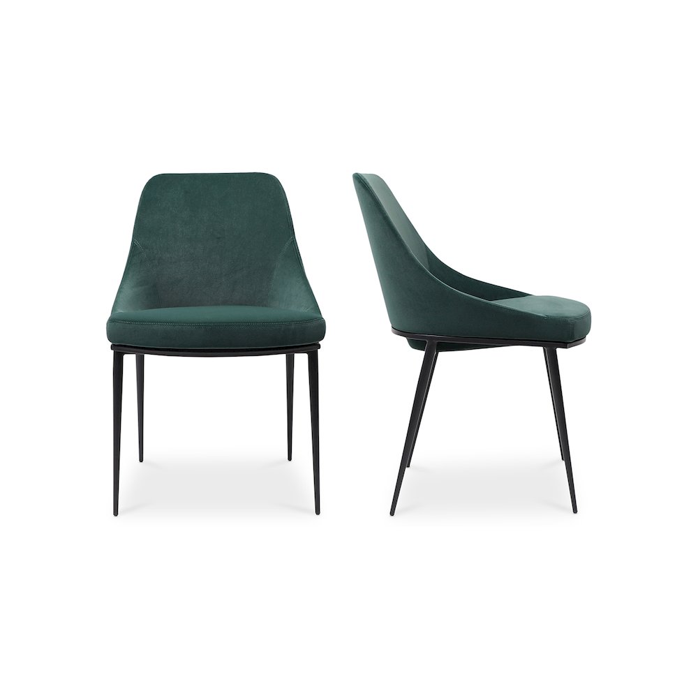 Sedona Dining Chair Green Velvet - Set Of Two. Picture 1