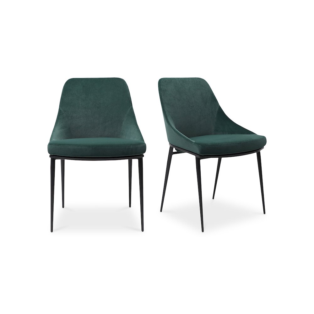Sedona Dining Chair Green Velvet - Set Of Two. Picture 2