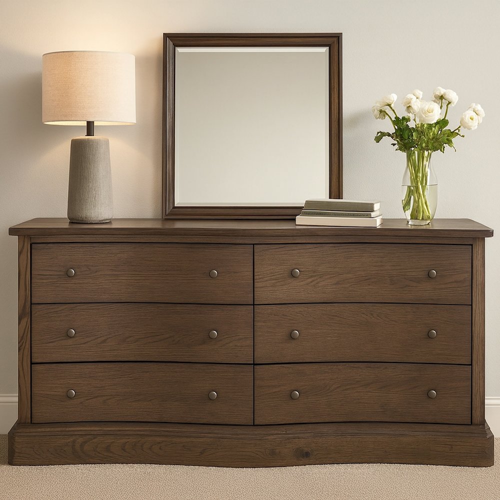 Clarence 6 Drawer Dresser Warm Brown. Picture 2
