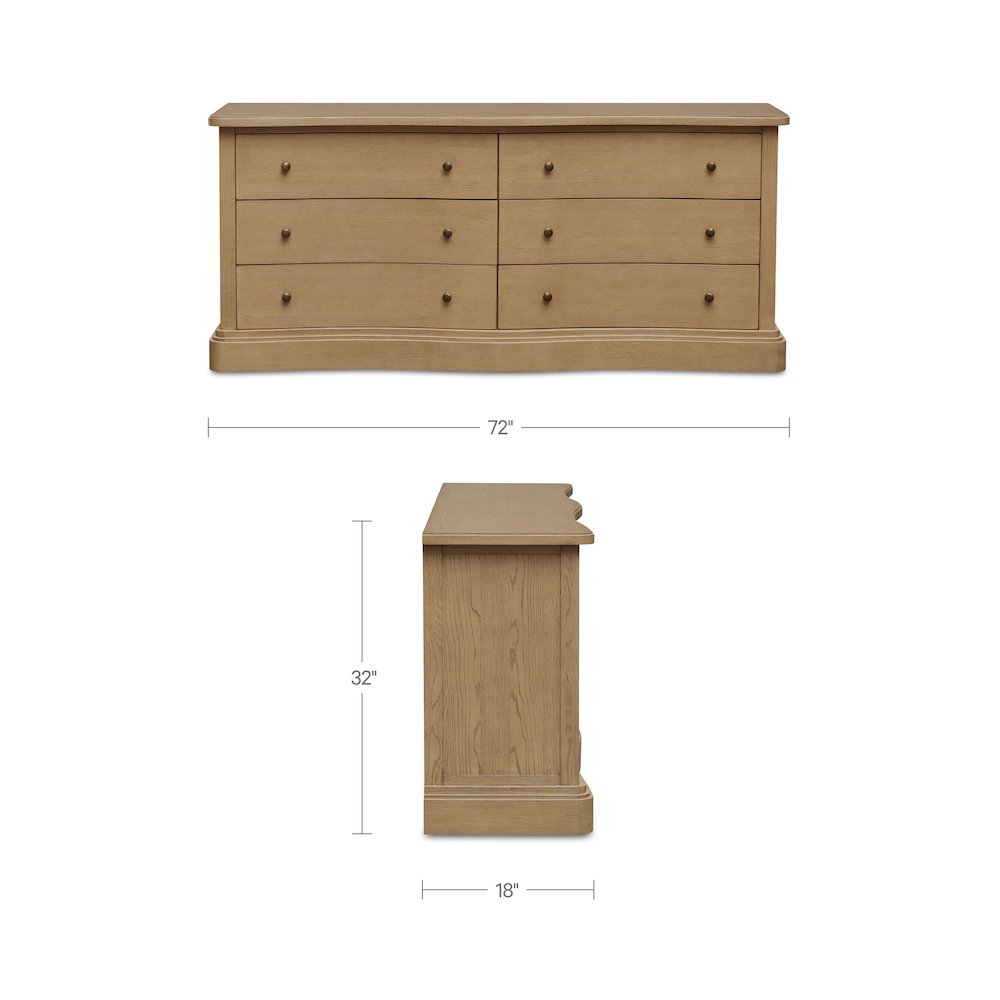 Clarence 6 Drawer Dresser Natural. Picture 7