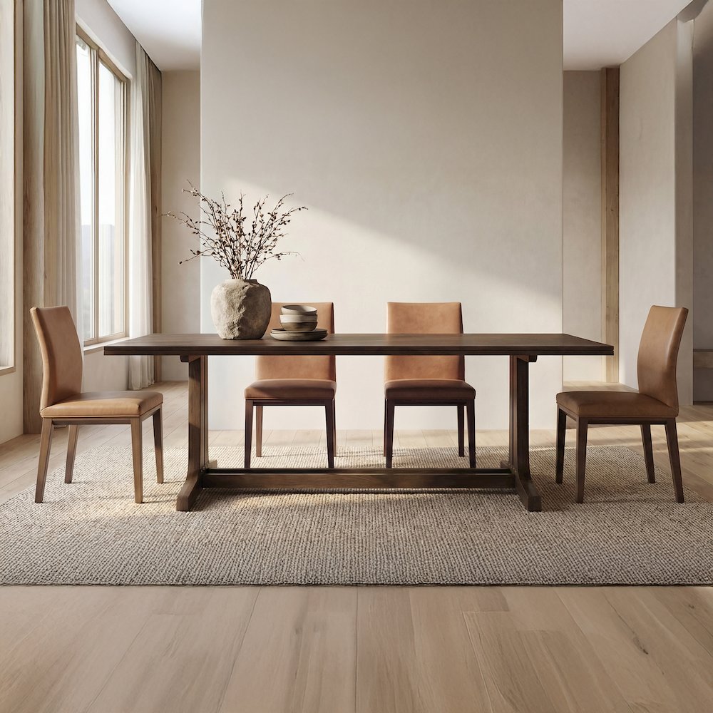 Frankie Dining Chair Tan Leather-Set Of Two. Picture 2