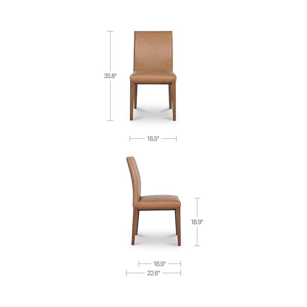 Frankie Dining Chair Tan Leather-Set Of Two. Picture 3