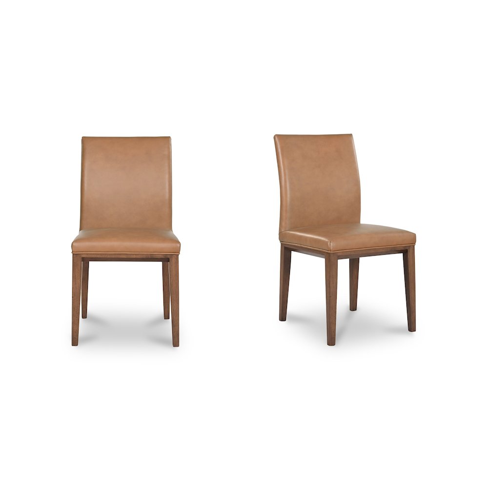 Frankie Dining Chair Tan Leather-Set Of Two. Picture 1