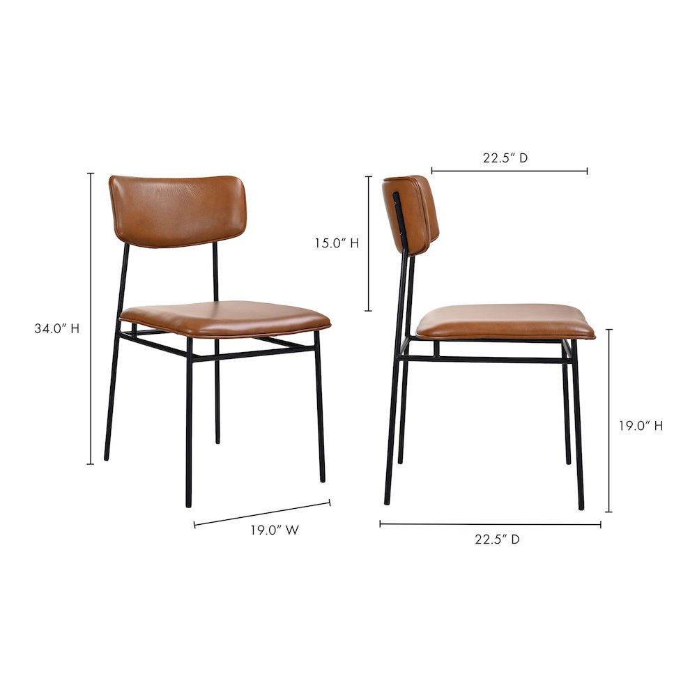 Sailor Dining Chair Brown - Set Of Two. Picture 11
