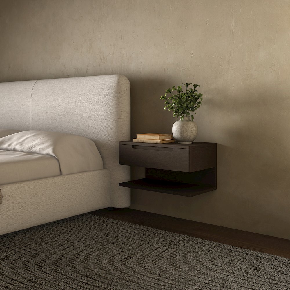 Jonah Floating Nightstand Dark Brown. Picture 7