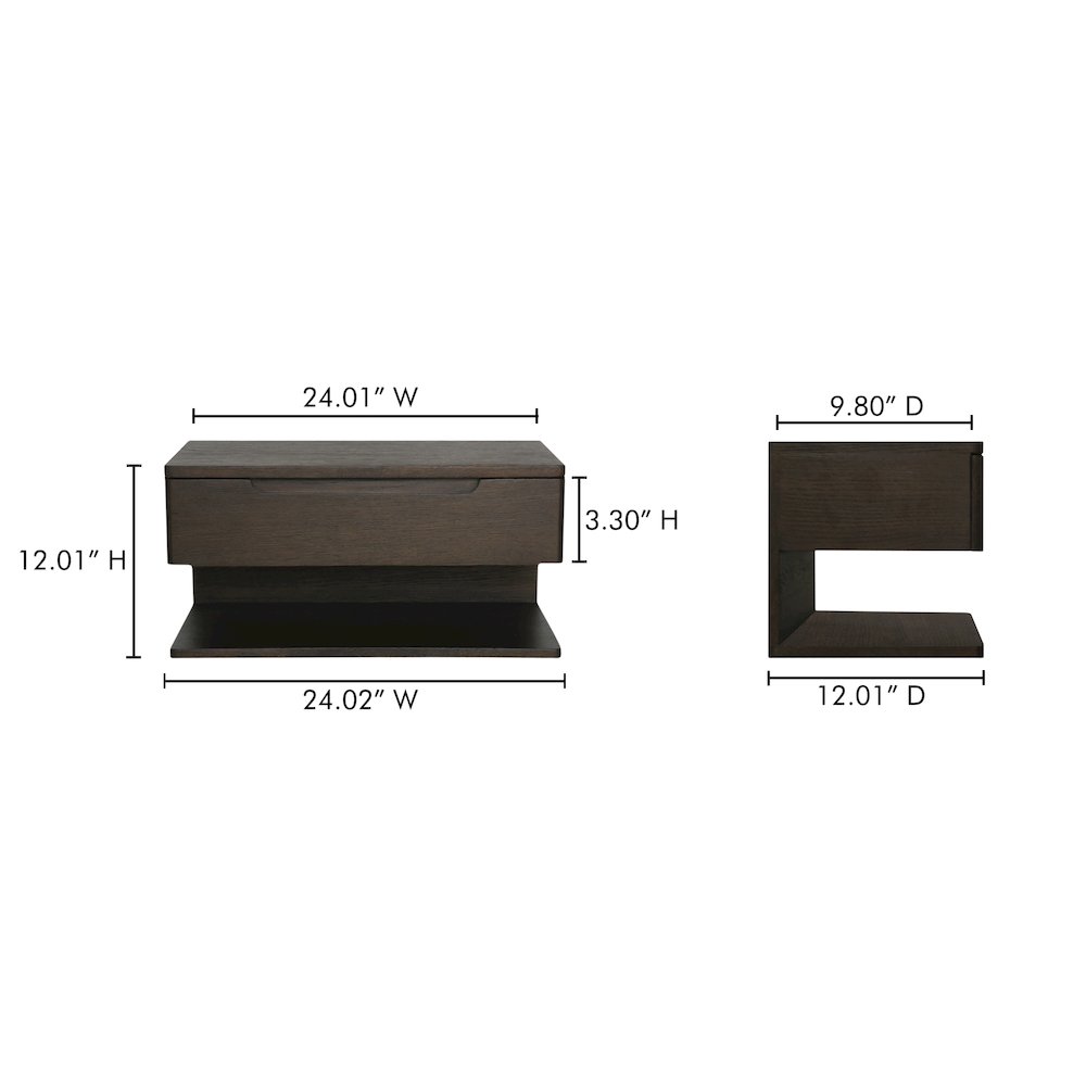 Jonah Floating Nightstand Dark Brown. Picture 8