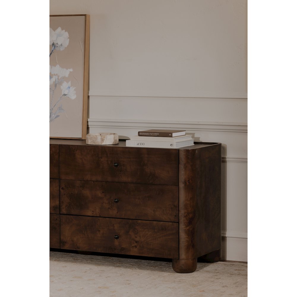 Gibson 6 Drawer Dresser Dark Brown. Picture 7