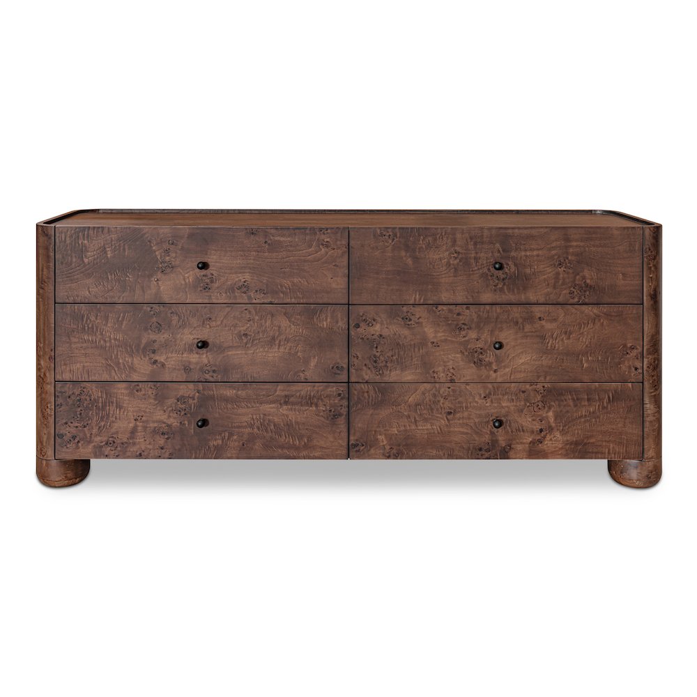Gibson 6 Drawer Dresser Dark Brown. Picture 1