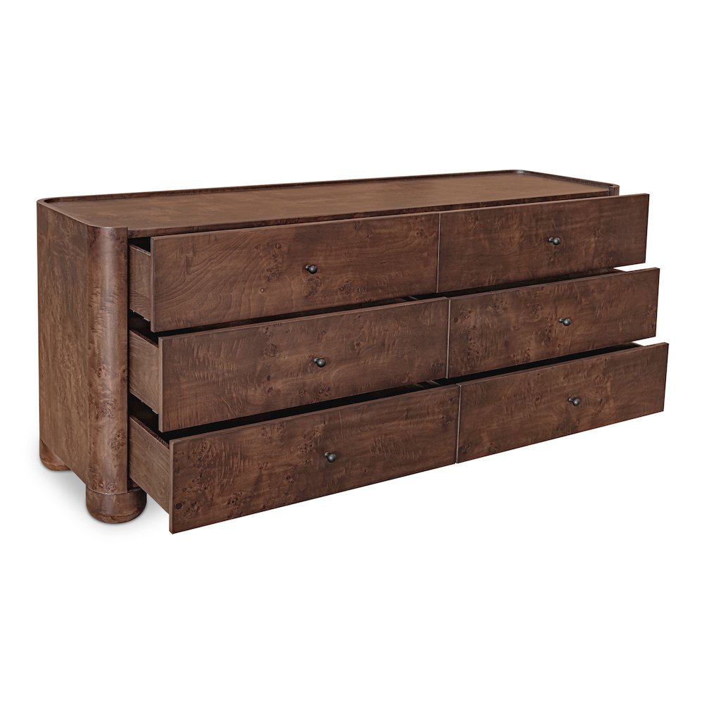 Gibson 6 Drawer Dresser Dark Brown. Picture 2