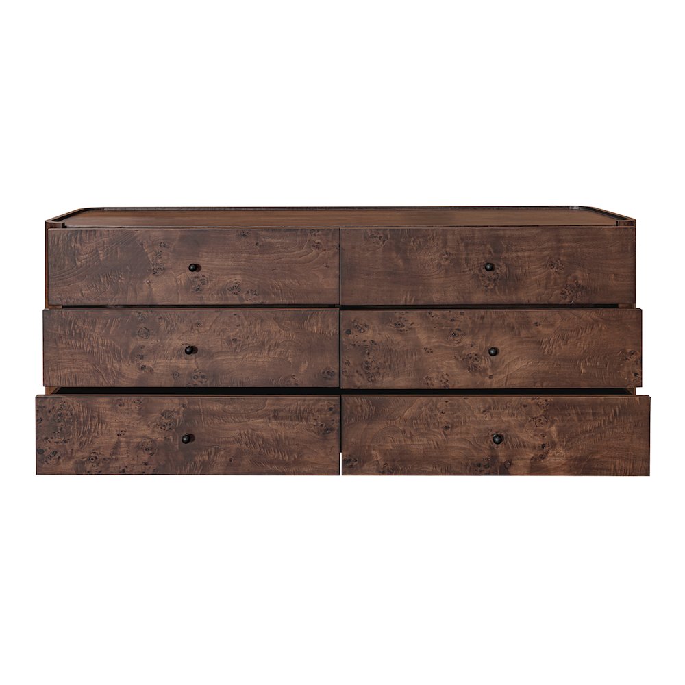 Gibson 6 Drawer Dresser Dark Brown. Picture 4