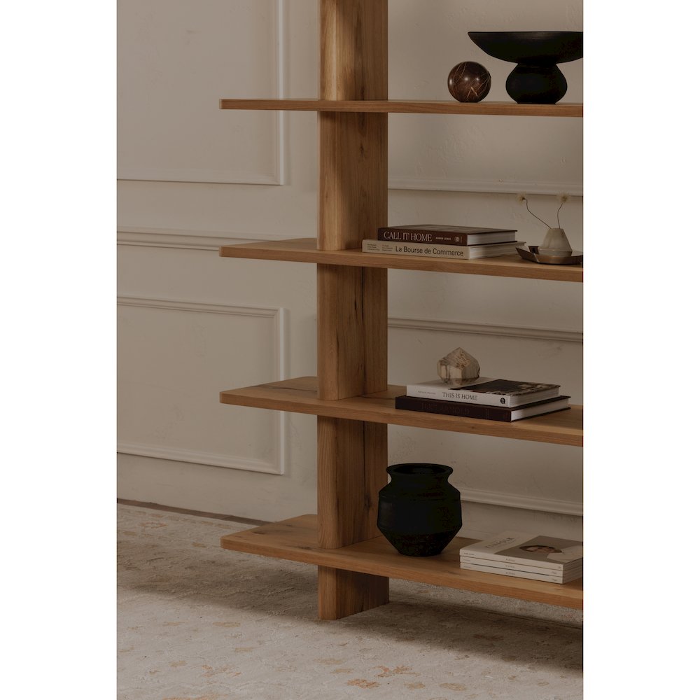 Casey Large Bookcase Rustic Oak. Picture 5