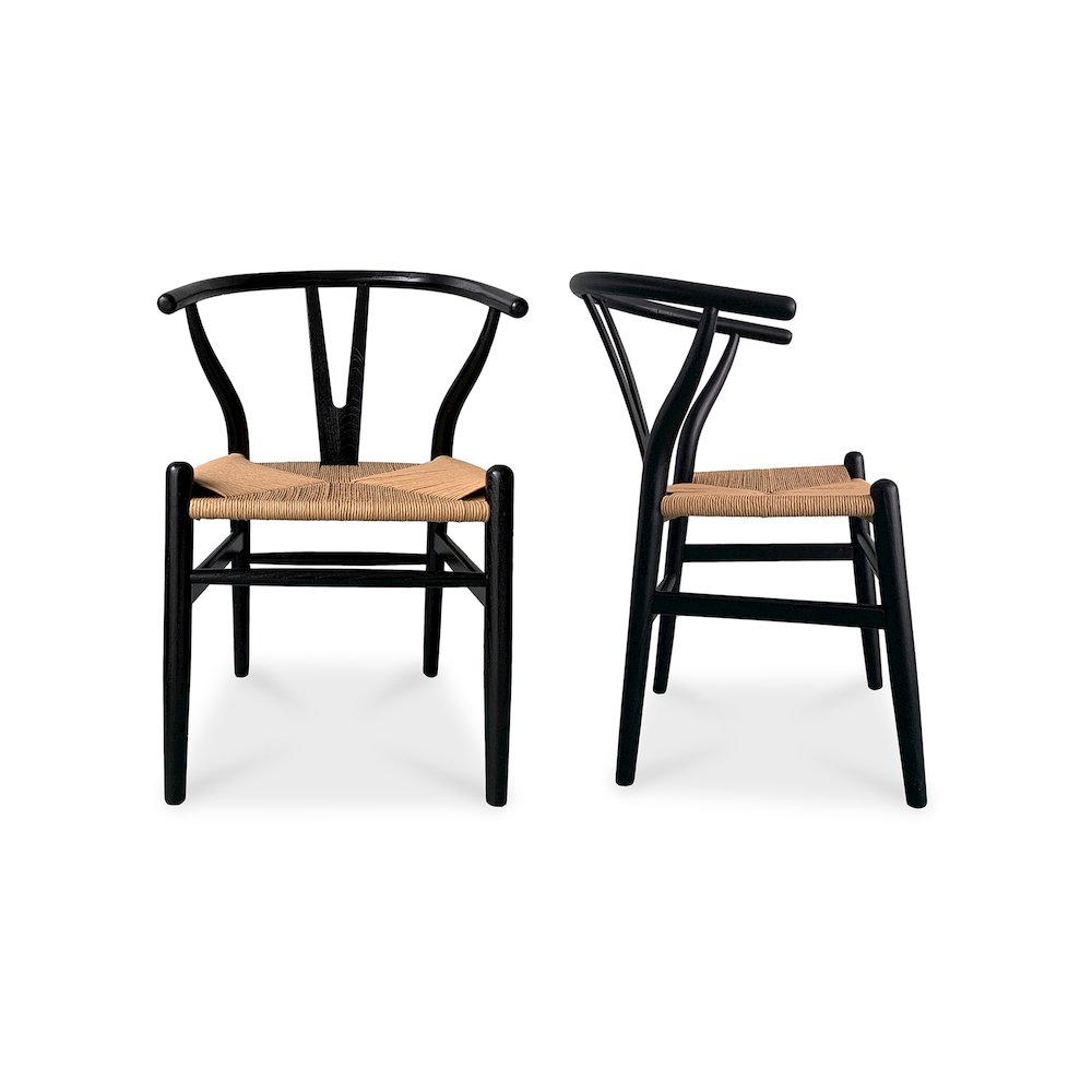Ventana Dining Chair Black And Natural - Set Of Two. Picture 1