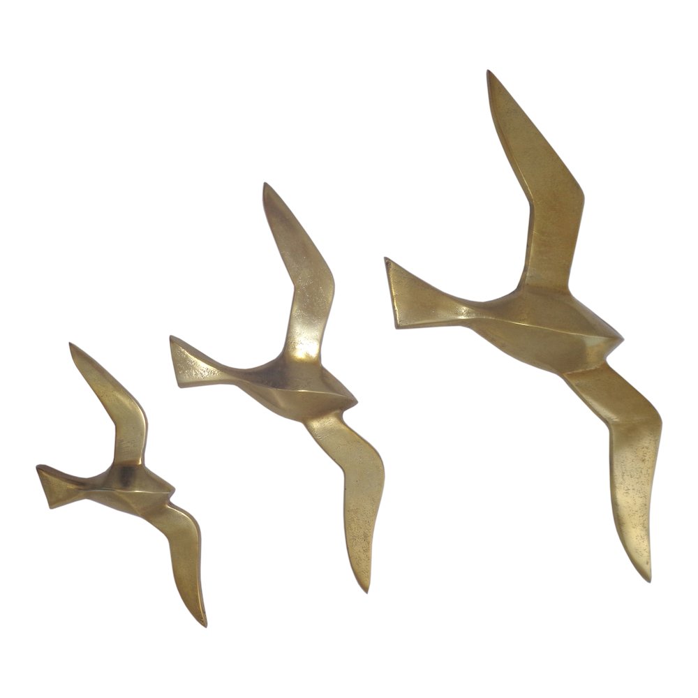 Marley Birds Wall Art Gold Set Of 3. Picture 1