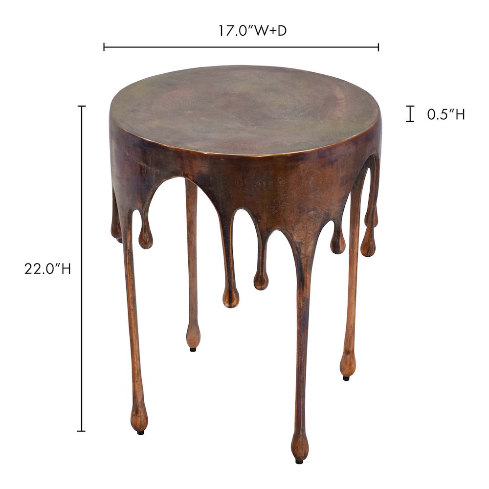 Copperworks Accent Table Antique Copper. Picture 5