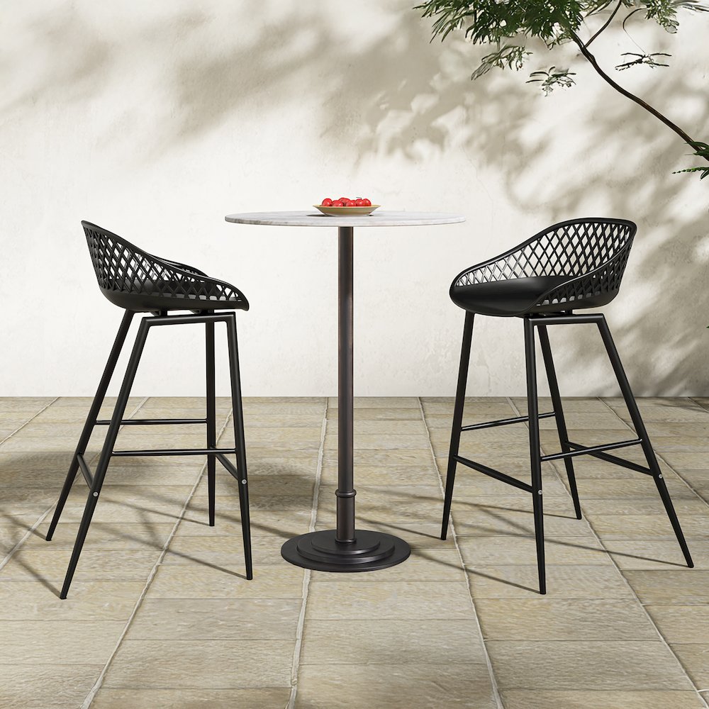 Tori Outdoor Counter Table White Marble. Picture 2