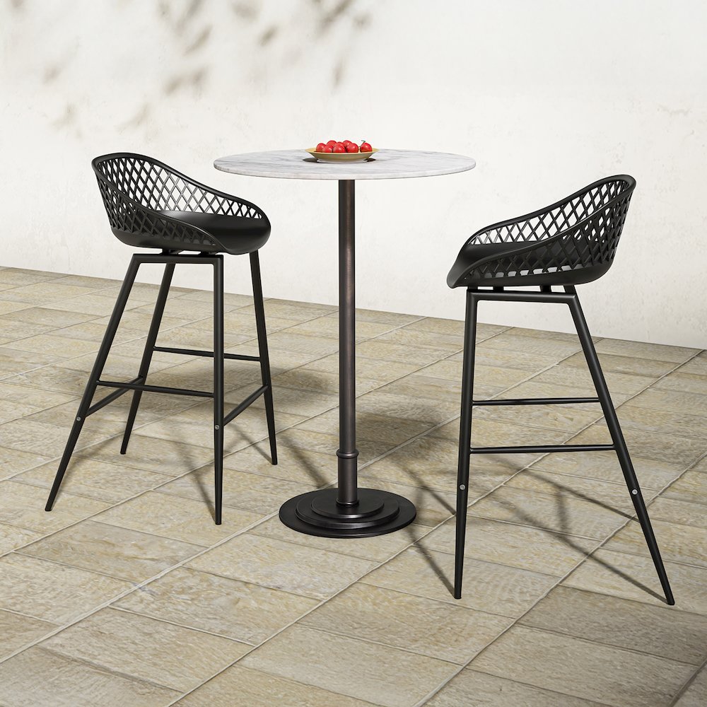 Tori Outdoor Counter Table White Marble. Picture 3