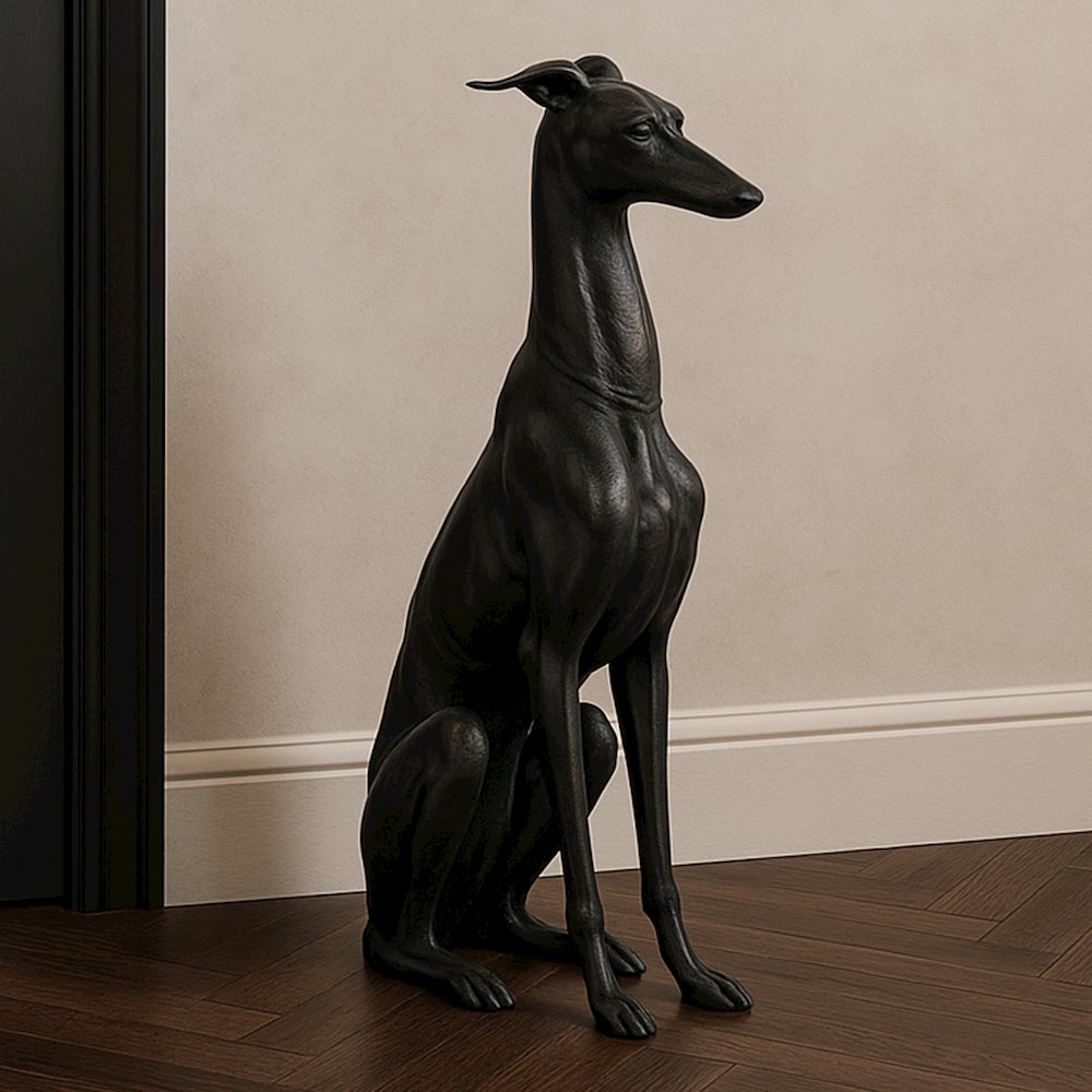 Duke Cast Aluminum Sculpture Black. Picture 5
