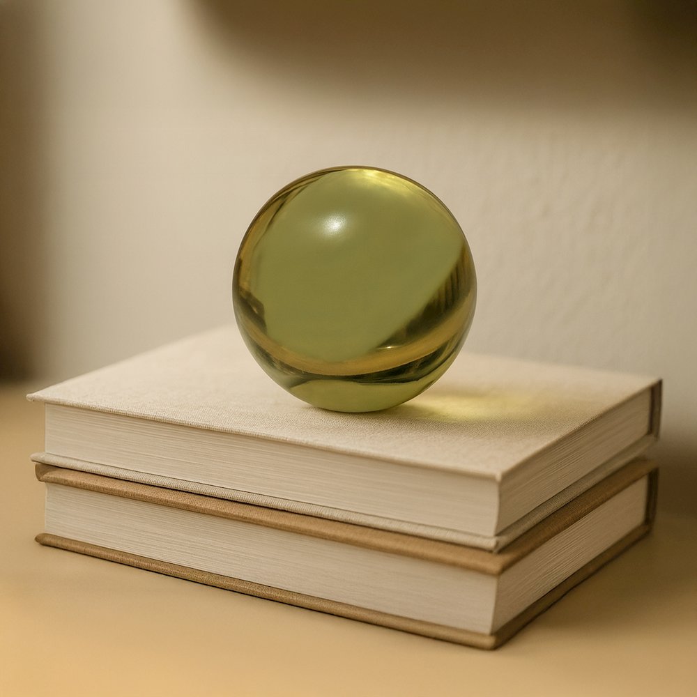 Bonn Cast Glass Decorative Object Olive. Picture 4