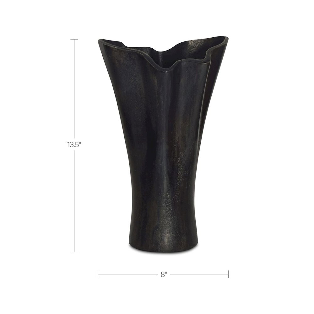 Yeri Cast Aluminum Vase Black. Picture 6