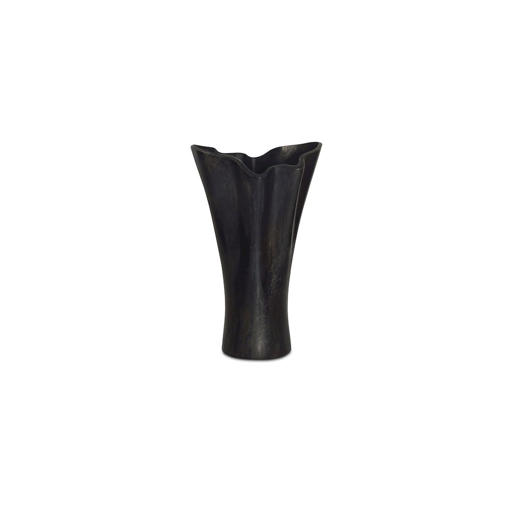 Yeri Cast Aluminum Vase Black. Picture 1
