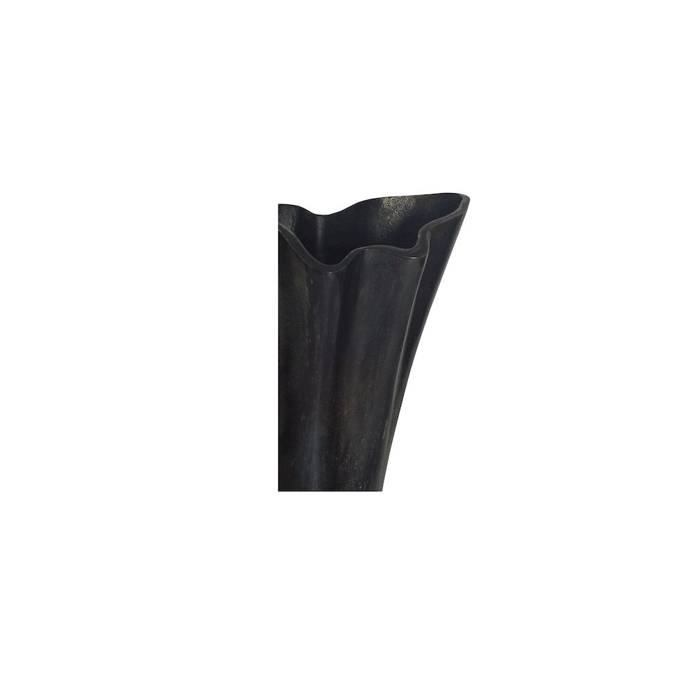 Yeri Cast Aluminum Vase Black. Picture 4