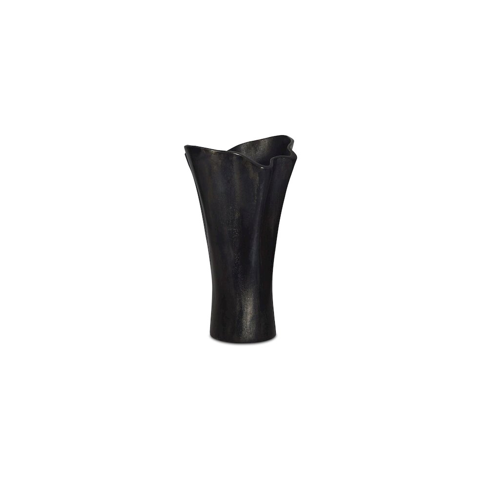 Yeri Cast Aluminum Vase Black. Picture 2