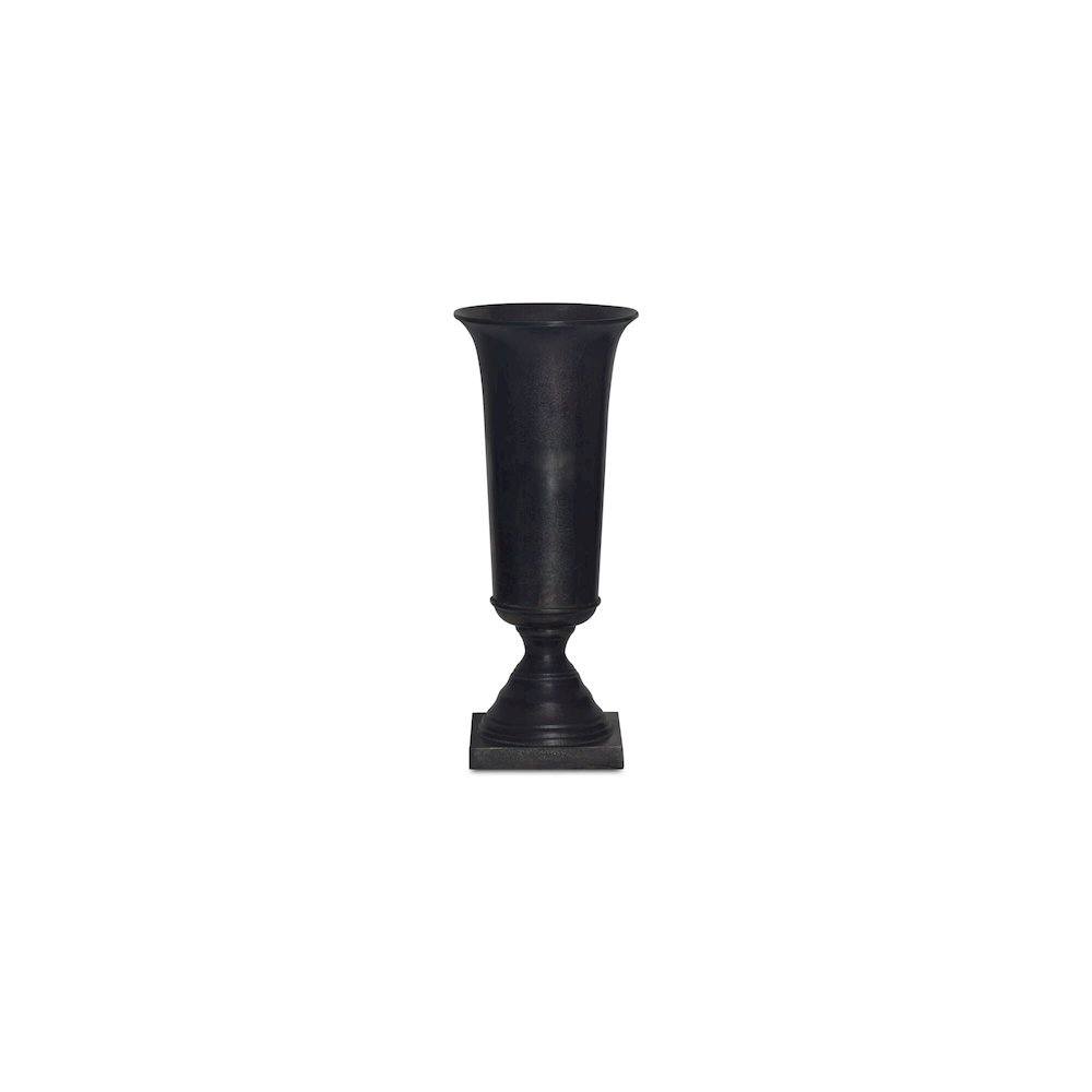 Cassia Cast Aluminum Vase Black. Picture 1